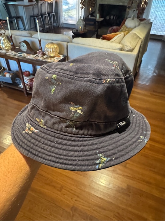 Vans Other - Vans Navy Bucket Hat with Multicolor Bird Print
